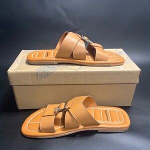 Free People New Buckle Sandals‎ Slides Cinnamon Clay Leather Straps Size 6